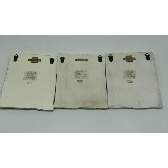 Hen Feathers 3-D Bird Houses 6x5” Cast Resin Plaques -Set Of 3- Wall Decor A1 - Picture 2 of 7